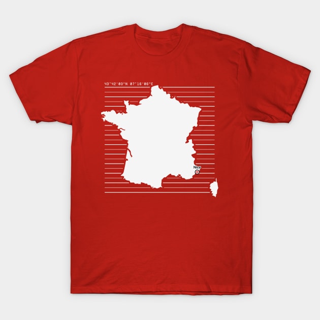 Nice City Map T-Shirt by Visitify